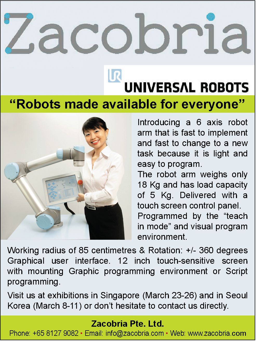 Zacobria & Universal Robots in the news