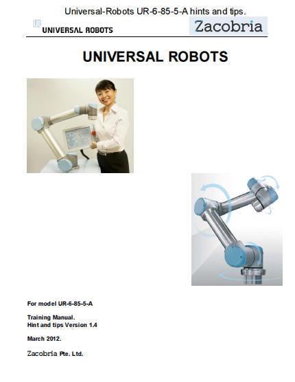 comprehensive hints and tips manual version for Universal-Robot in pdf