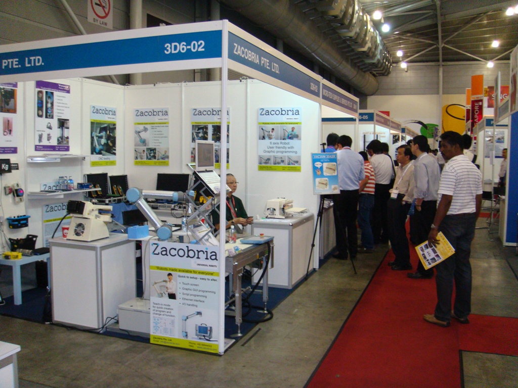 Zacobria and Universal robots at MTA at Singapore EXPO 2011