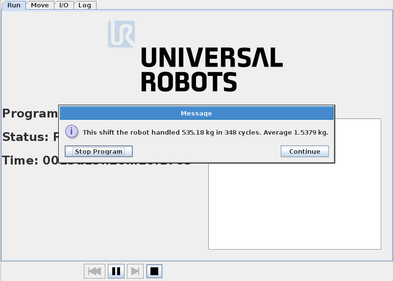 universal-robots zacobria weighing loadcell tool load statistics