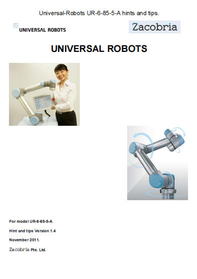 comprehensive hints and tips manual and curriculum for Universal-Robot in pdf